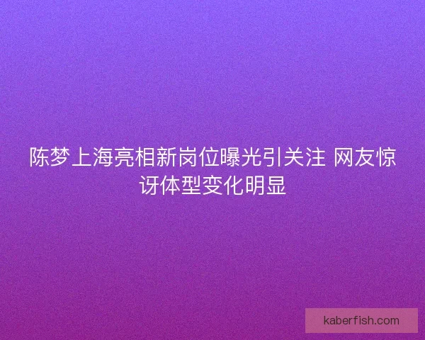 陈梦上海亮相新岗位曝光引关注 网友惊讶体型变化明显