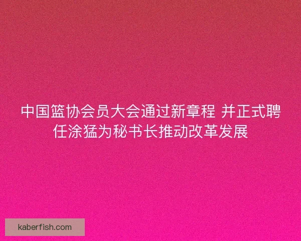 中国篮协会员大会通过新章程 并正式聘任涂猛为秘书长推动改革发展